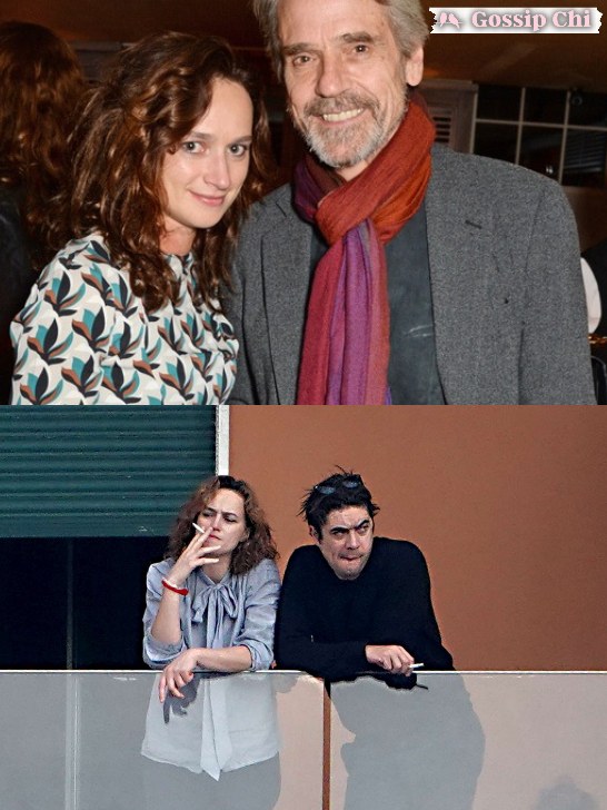 Angharad Wood con Jeremy Irons e con l'ex marito Riccardo Scamarcio
